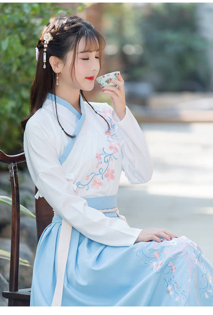 绘自然春季汉服女装日常交领改良襦裙传统古装唐装古风民族风学生演出