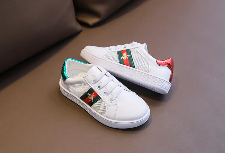 小蜜蜂男女童皮版鞋2020新款春秋小蜜蜂童鞋儿童小白鞋韩版女童鞋子