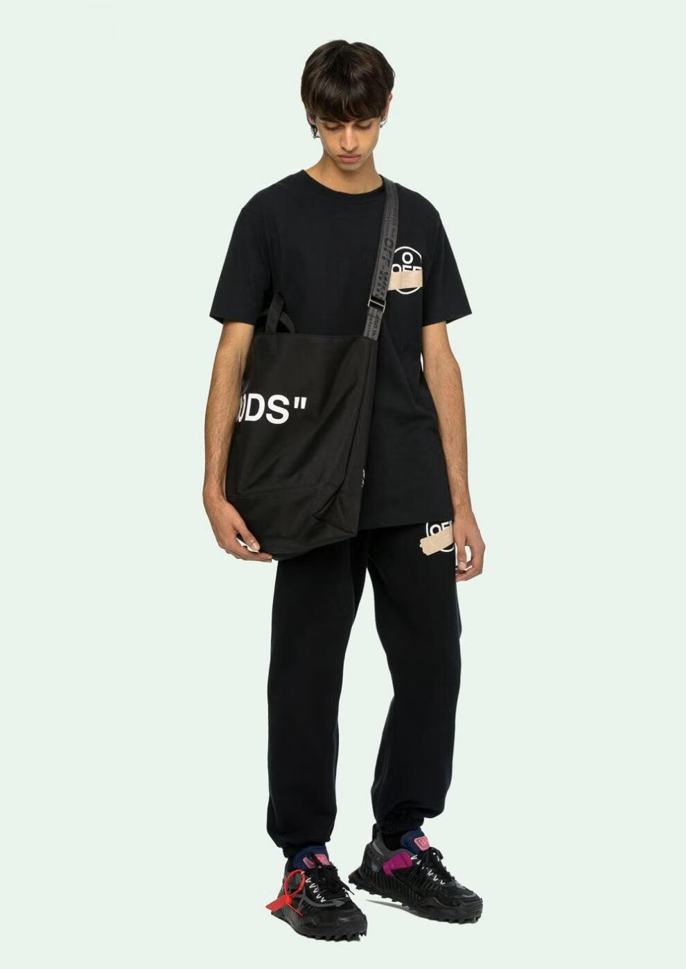 white胶条基础箭头款短袖油漆涂鸦t恤男女宽松纯棉短袖t 白色 xl