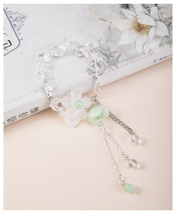 【七夕】流苏铃铛手链 古风流苏铃铛手链仙清新百搭水晶手镯女古装手