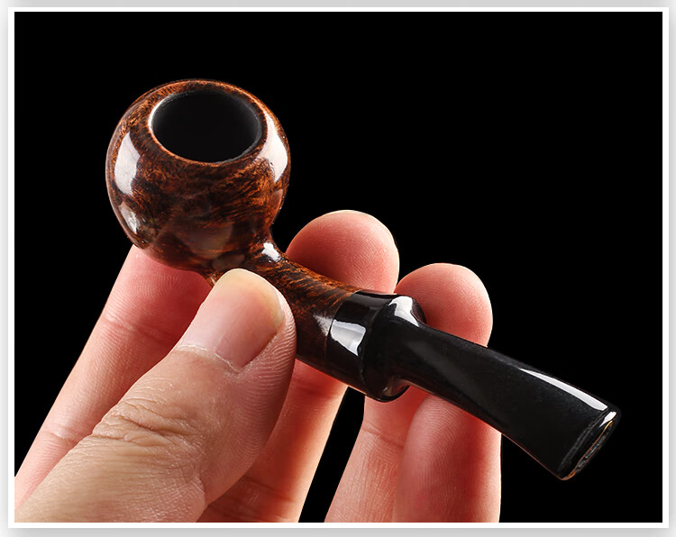 小号把玩可拆卸旱烟斗直通型男士烟斗 石楠木迷你小烟斗颜色随机1个