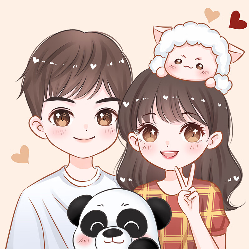 q版手绘头像画卡通真人照片动漫人像漫画头像定制情侣画像约稿可心风