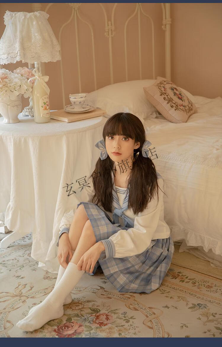 玄冥冰淇淋jk制服原创百褶裙日系短裙19年对格现货掉落冰淇淋39cml