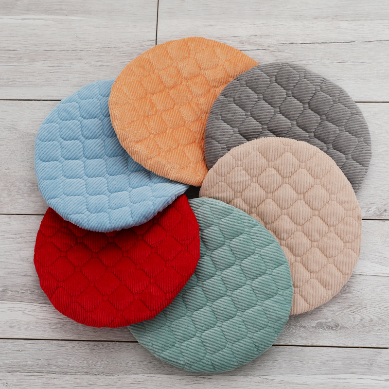 圆凳子罩套条绒圆凳子套罩加棉加厚圆形座套冬季保暖垫四季通用饭店