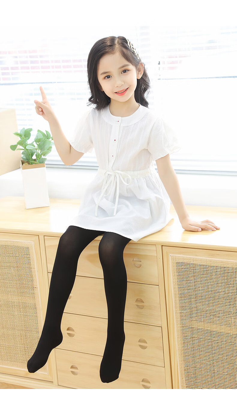 迪士尼disney女童舞蹈袜夏季儿童连裤袜白色打底裤跳舞袜练功专用春秋