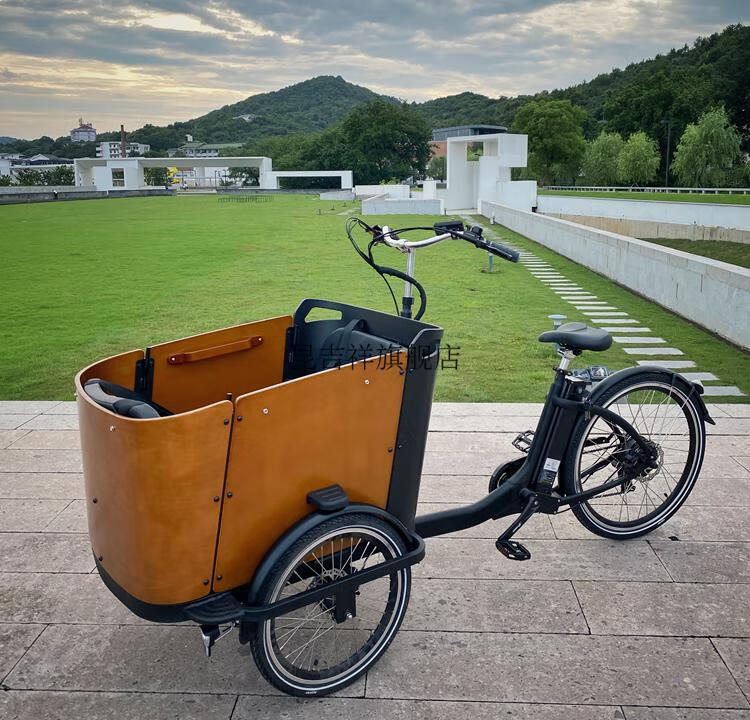 倒三轮自行车 美国ferla泽西岛倒三轮上海带娃神车汉森cargobike货箱