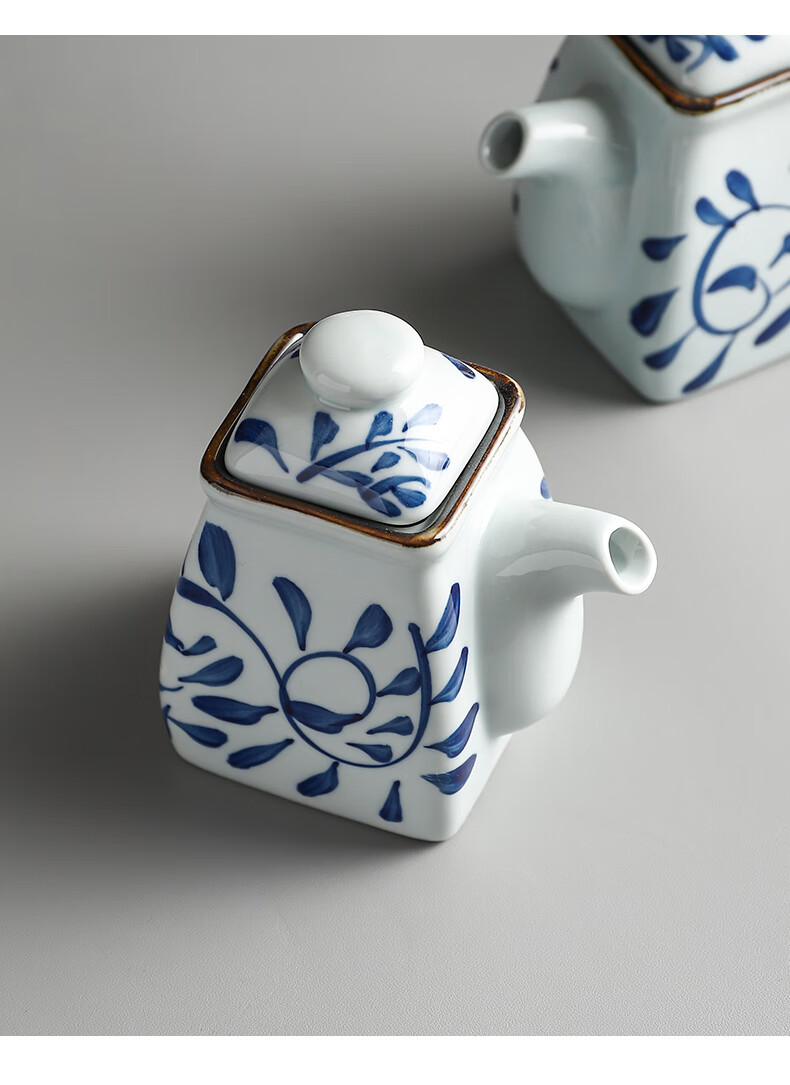 小小酱油壶方形日式料理店餐台调味瓶佐料壶子陶瓷商