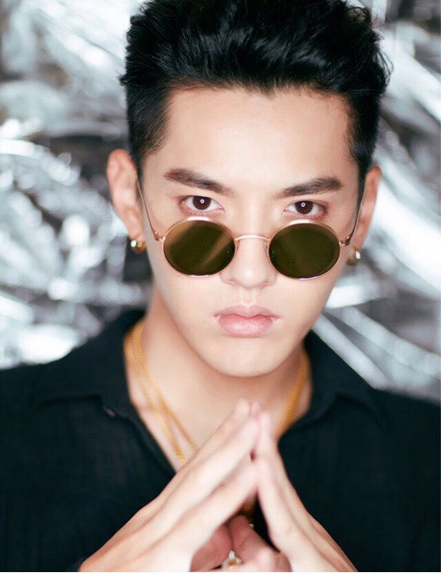 圆框金丝太阳镜金色仿古墨镜圆形太子镜眼镜吴亦凡同款嘻哈墨镜潮 金