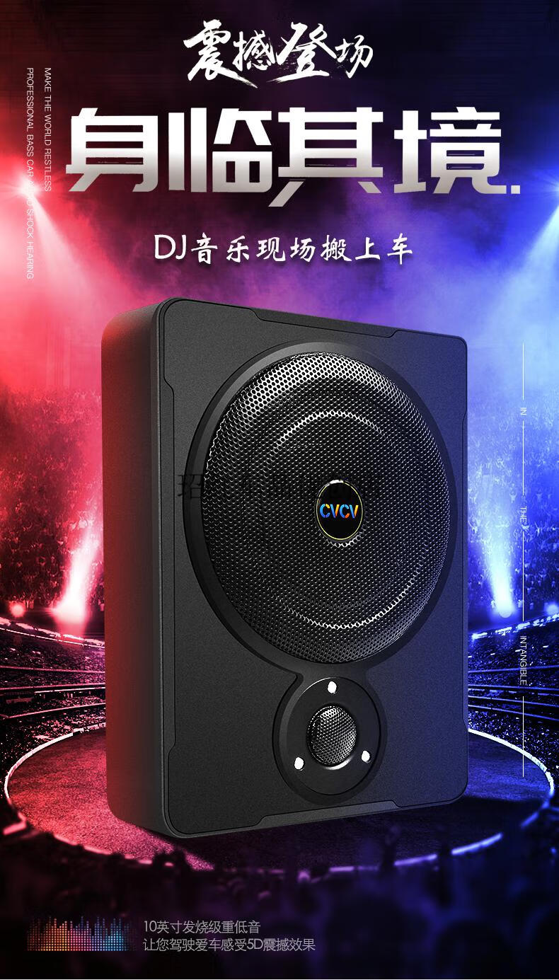 车载低音炮重低音改装座位下有源汽车专用音响12v24v蓝牙10寸24v旗舰