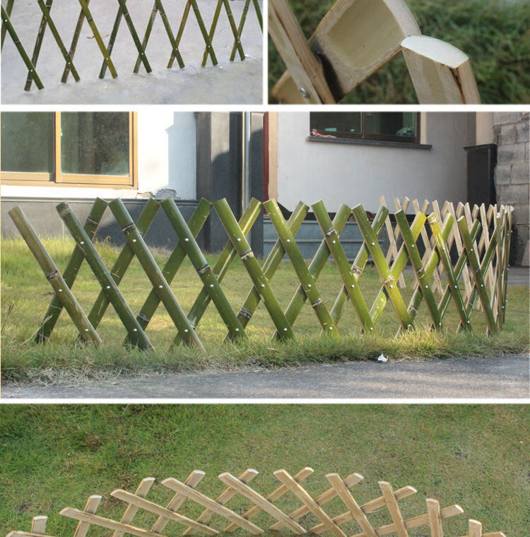 竹篱笆竹片栅栏篱笆伸缩园艺庭院菜园花园围栏户外围墙护栏爬藤架装饰