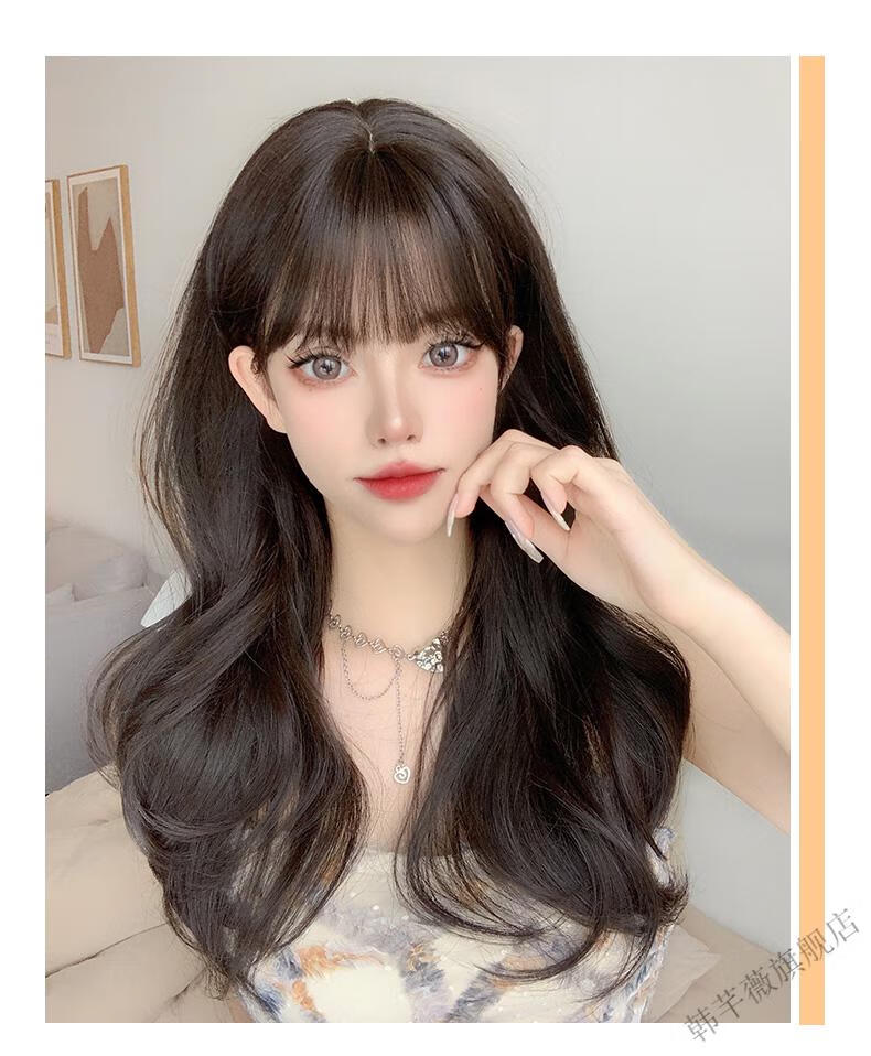抖音同款菲奥娜假发女长发自然全头套式大波浪长卷发中长发2021年时尚