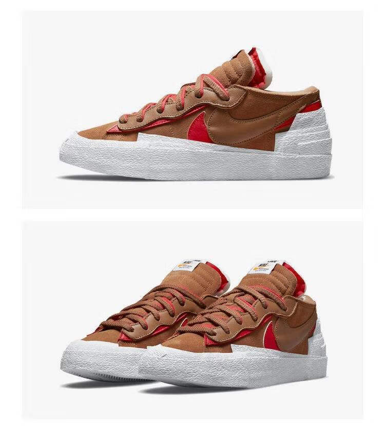 高版本纯原 开拓者 blazer low x sacai 解构倒勾双勾低·帮情侣休闲