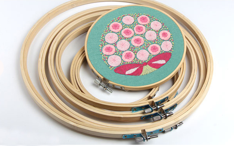 纤雅洁绣花用的竹绷子十字绣刺绣绣花工具绣绷家用竹子圆形的架子绷子