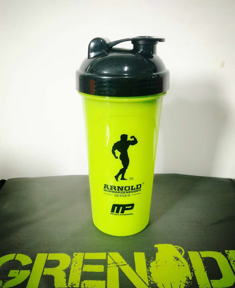 冲蛋白粉杯子摇杯特蒙肌肉科技运动健身魔兽水杯奶昔摇摇杯 黑绿色