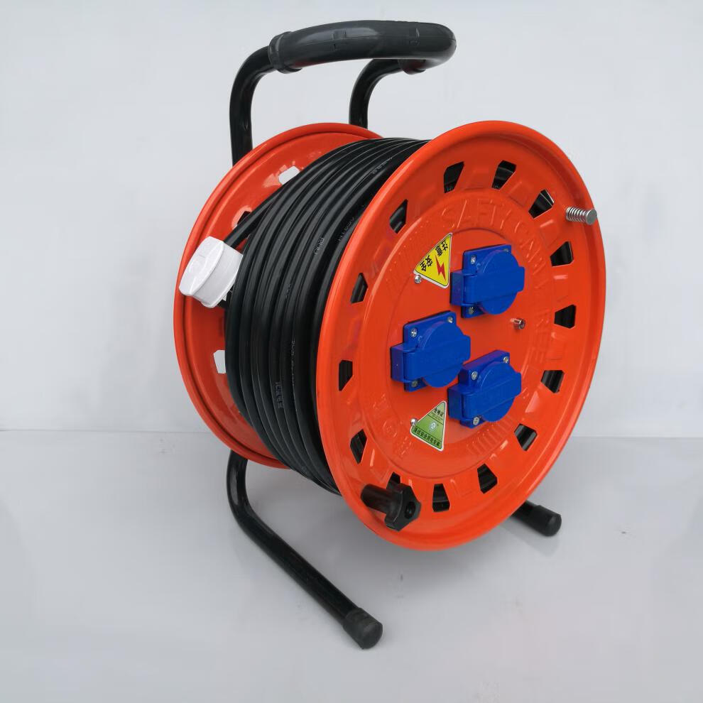 线盘移动电缆盘电线绕线滚子拖线卷盘线轴空盘30米50米插座插排 zy