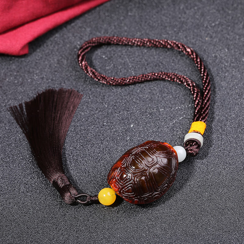 韩莹 天然老料牦牛角手把件雕刻富甲天下挂件 盘玩收藏车挂礼物男士