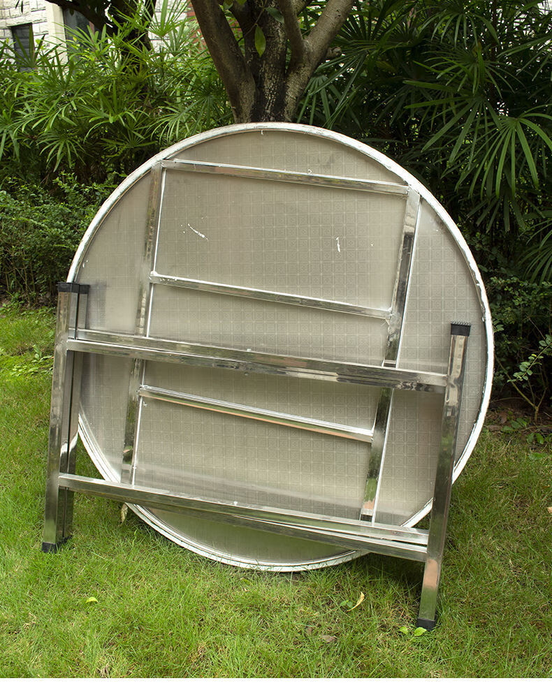 不锈钢折叠桌餐桌家用方型折叠桌饭桌新型野外折叠桌地摊圆形桌子染佑