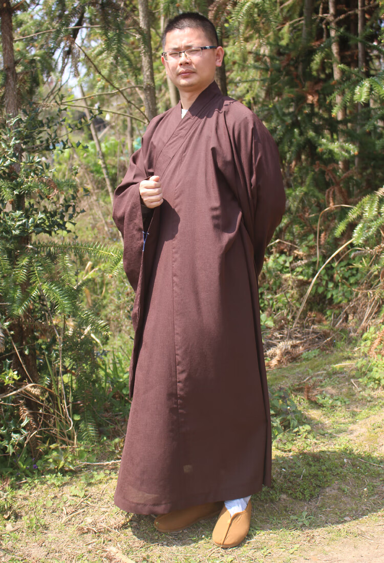 海青居士服男佛教台麻纱不透明春夏女禅服儿童海清僧服黑咖啡灰黄咖啡