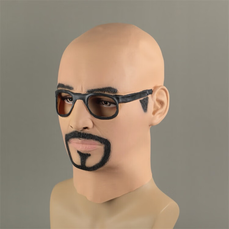 可狄 仿真头套面具 人皮面皮仿真易容脸皮面具假脸光头头套全脸万圣节