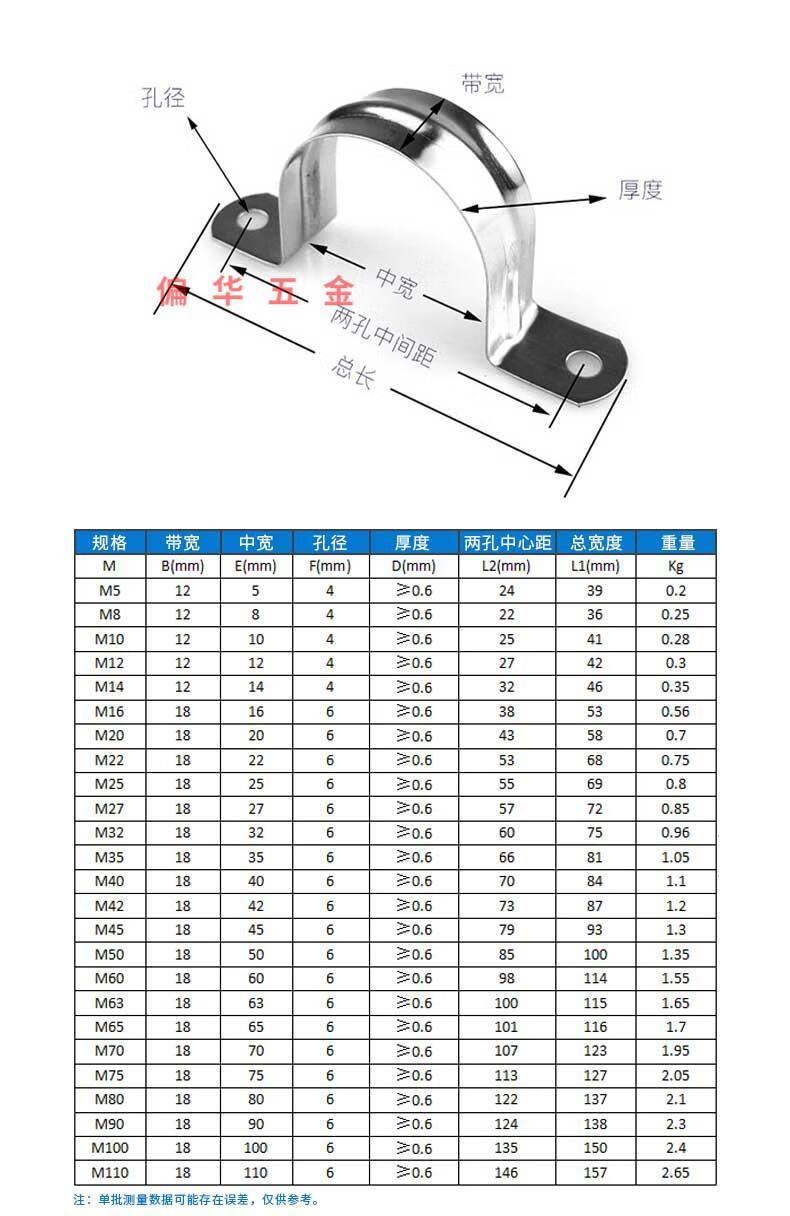 加厚304不锈钢卡子骑马卡管卡u型卡固定扣马鞍卡欧姆卡线管水管卡定制