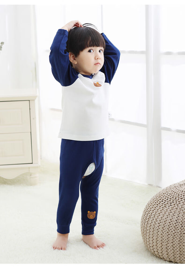 栀洁 开裆裤男宝宝春秋棉开叉裤男童秋裤儿童开档叉叉裤婴幼儿婴儿岁