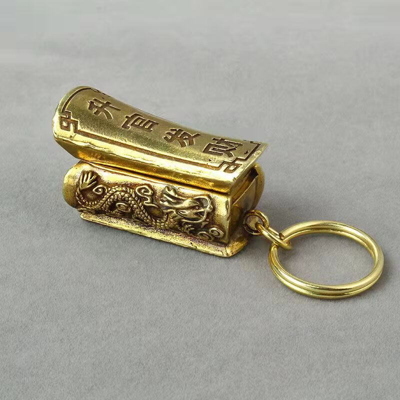 棺材摆件棺材摆件手工纯铜摆件工艺品雕刻黄铜小棺材摆件迷你手把件可