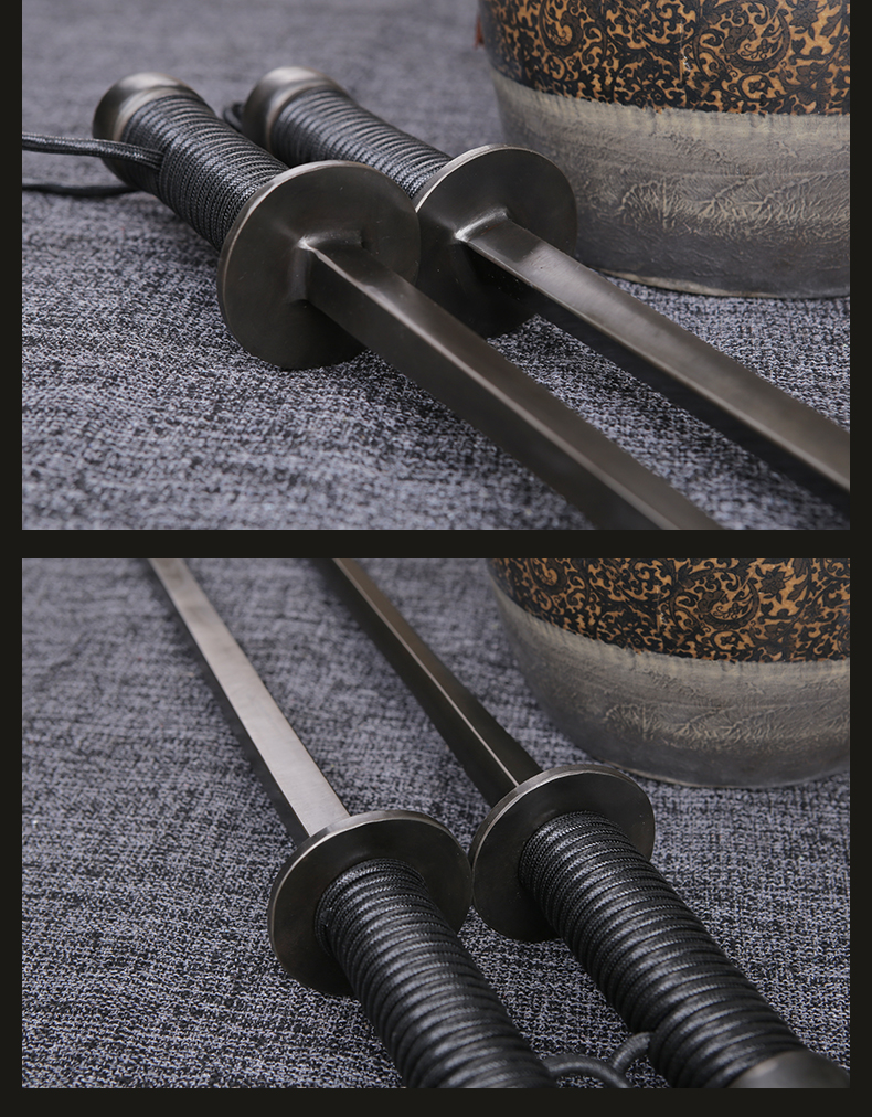 锐缘龙【人气高端】仿古一体步战锏秦琼双锏实心钢制鞭锏武术训练表演