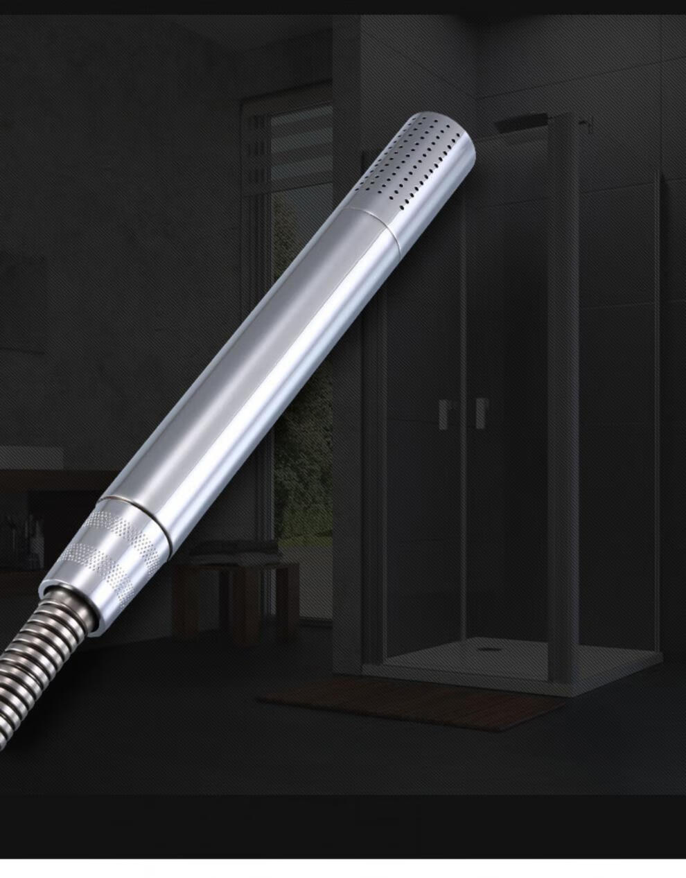 全铜一字花洒喷头手持淋浴喷头单头圆柱形花伞花洒头沐浴手喷花晒 方