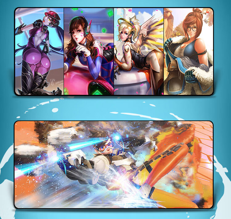 守望先锋美臀鼠标垫爱性感动漫超大美女屁股海贼王火影忍者锁边加厚