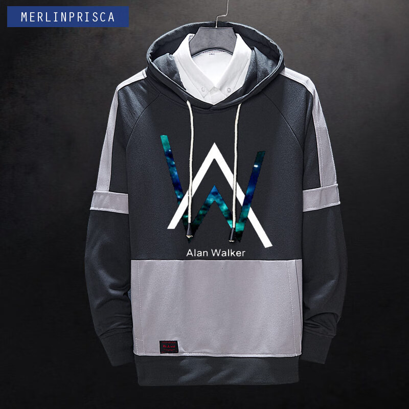 艾伦沃克男女电音alanwalker周边青少年学生卫衣外套衣服 灰色2 m