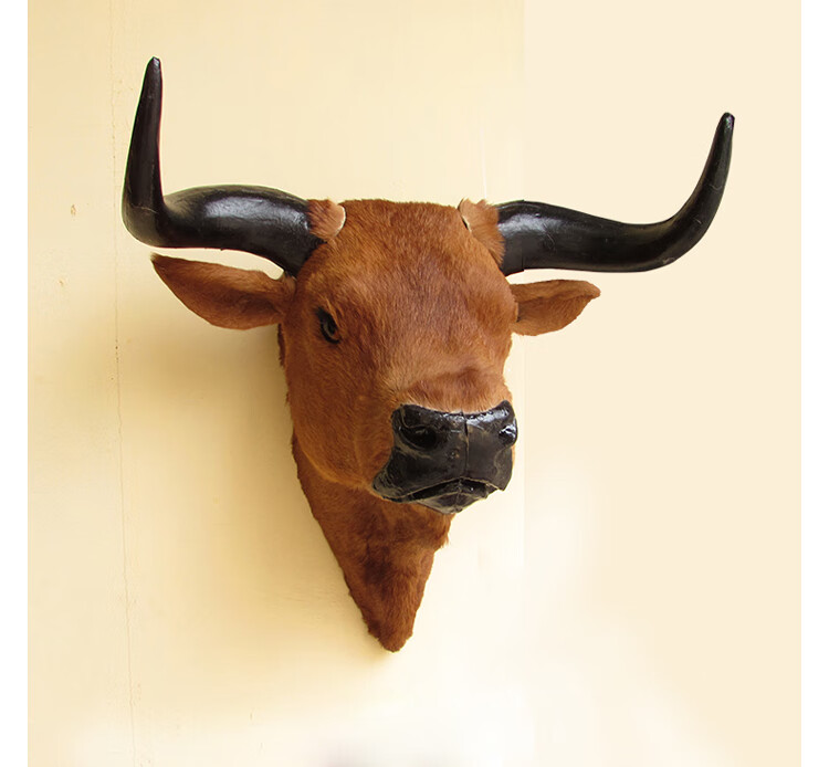 仿牛头牦牛头黄牛头动物头壁挂挂饰墙挂酒吧客厅家居装饰 牦牛牛头