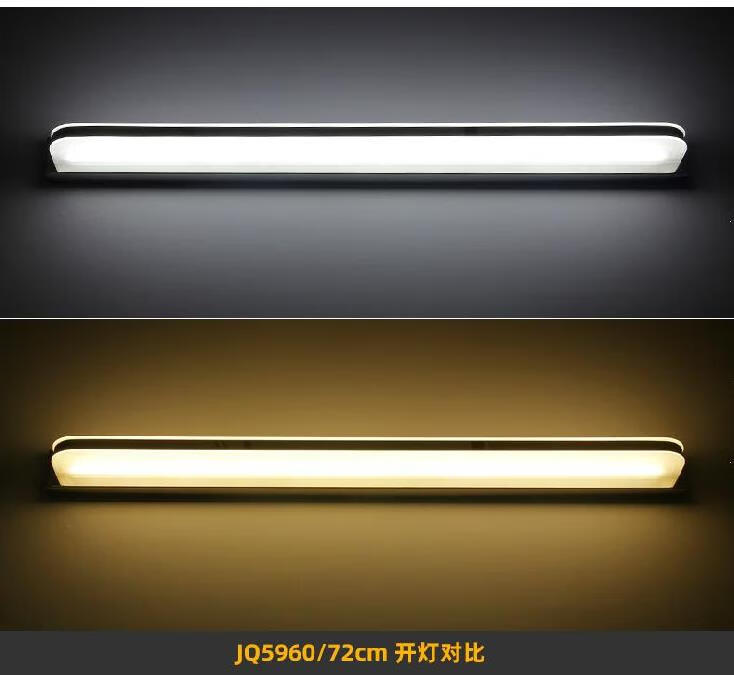 厕所洗手盆镜前灯管加厚墙挂led灯条长条镜子灯防水洗漱台灯灯饰高亮