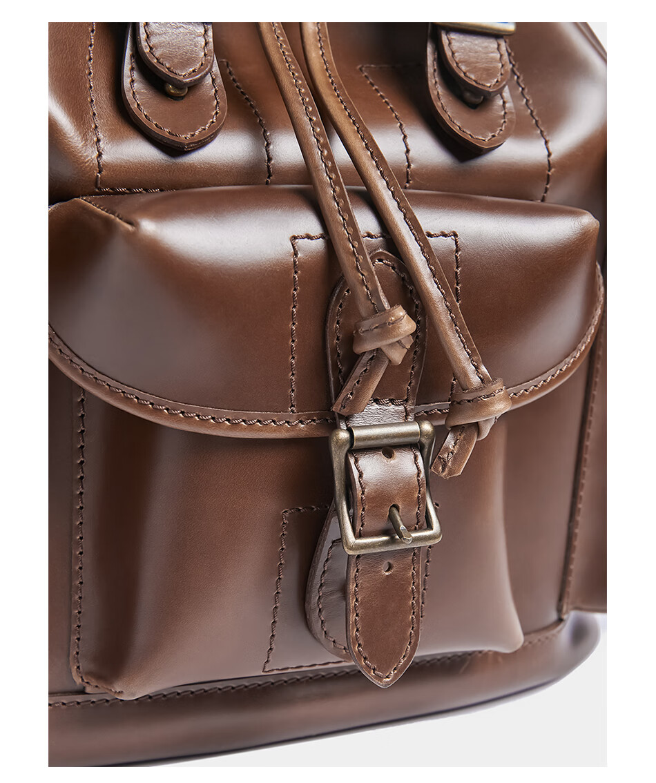 1940s法军s.a.s空降 伞兵包 tyche茶芯皮c4色  富士金梅68#色