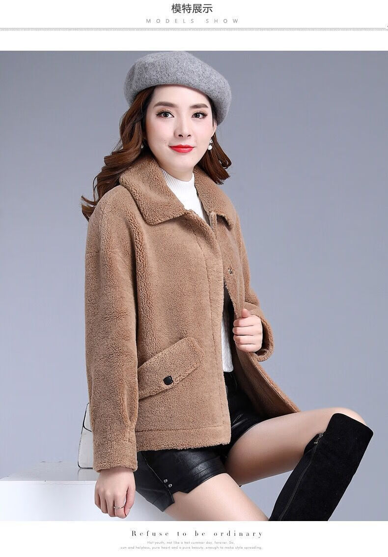 gyeih2020秋冬新款颗粒绒外套女短款加厚不规则毛绒大衣外套棉服小
