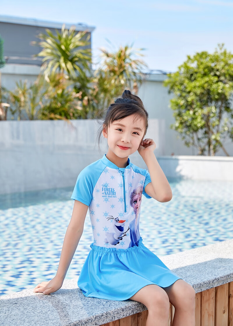 小黄鸭gduckkids小孩子夏天穿的儿童泳衣女童连体平角中大童速干泳装