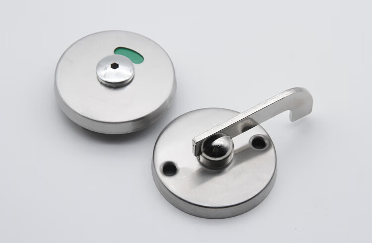 公共卫生间隔断配件304不锈钢指示锁隔断门锁 公用厕所五金锁扣 201