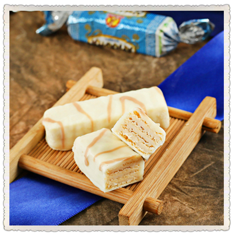 5折 俄罗斯 斯拉夫酸奶糖白巧克力威化1000g混装糖果喜糖网红零食