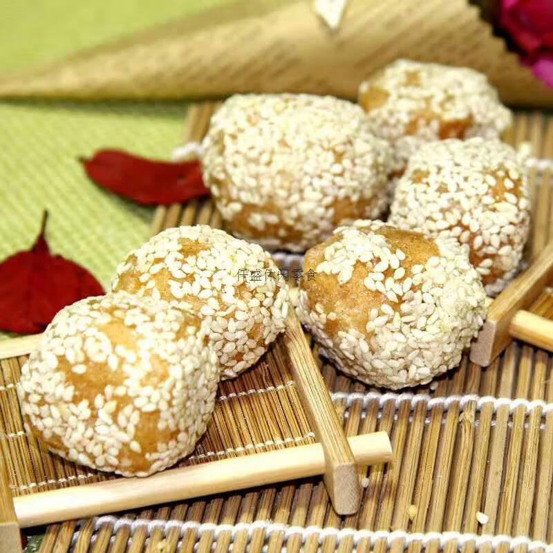 湖北天门特产麻枣麻陀麻圆小吃京果麻球麻元芝麻球儿时零食麻枣1000g