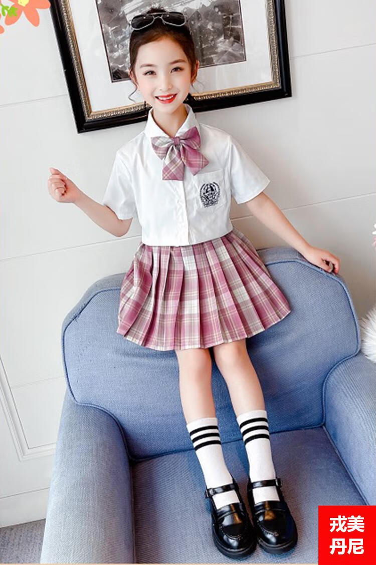 琼森jk制服 小学生jk制服女童学院风套装幼儿园小学生校服儿童裙子