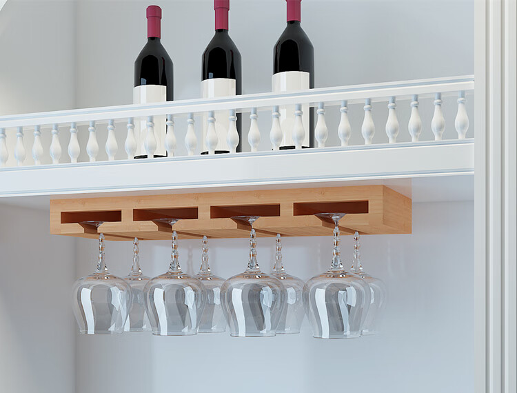 红酒杯架倒挂家用高脚杯架实木红酒杯挂架简约葡萄酒杯悬挂吊杯架原木
