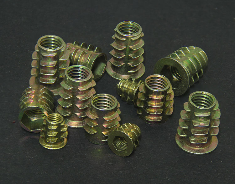 锌合金内外牙螺母家具预埋内六角内嵌自攻螺母带垫带介木螺帽m6m8m410