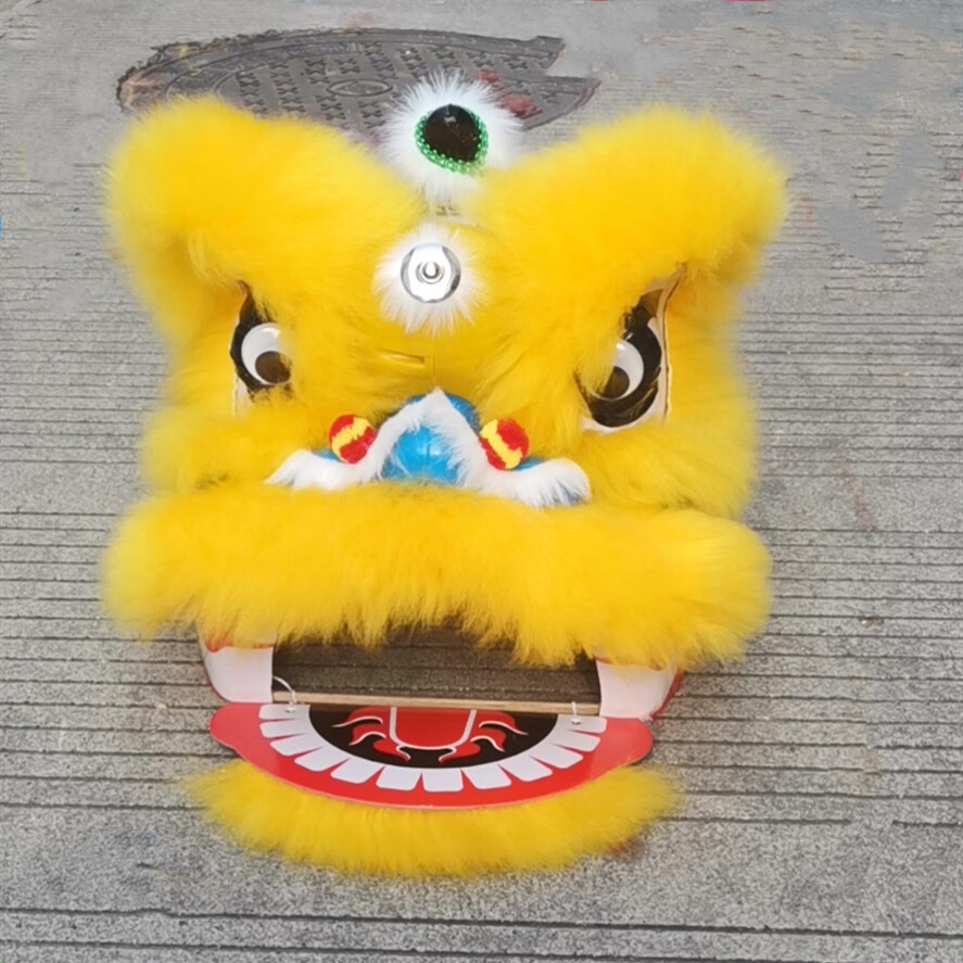 舞狮头国潮舞狮子表演道具小狮子尊享羊毛狮子学生成人6寸8狮头舞蹈6