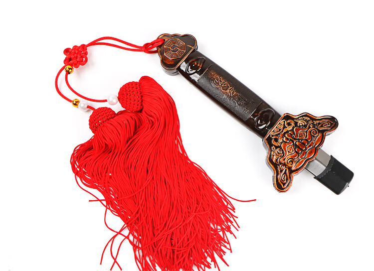 手工冰丝剑穗 长剑穗剑须 短剑太极剑玉石穗子重 剑穗 红色 玉石款