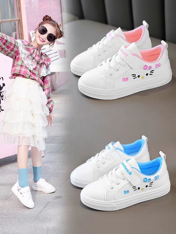 中大童小白鞋女童鞋新款韩版春秋季运动鞋小学生儿童板鞋百搭a1白色