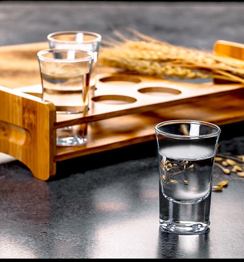 martigues 玻璃杯酒店用白酒杯套装饭店用白酒分酒器玻璃小酒杯云吞杯