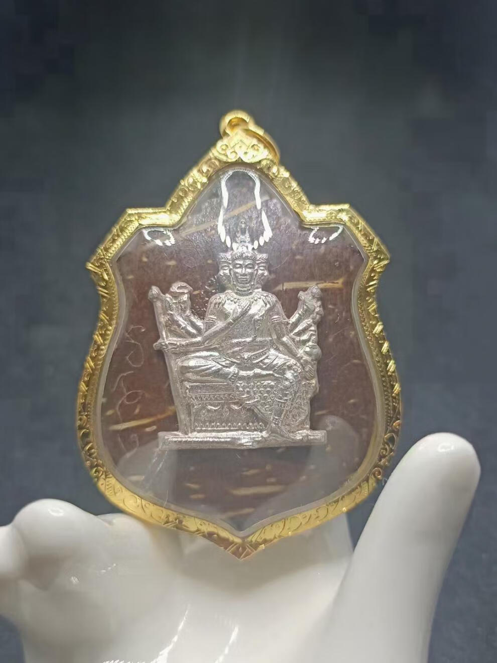 顶妃泰国佛牌龙婆禅南2556四面神第十三期特别版包金壳带卡金壳带卡