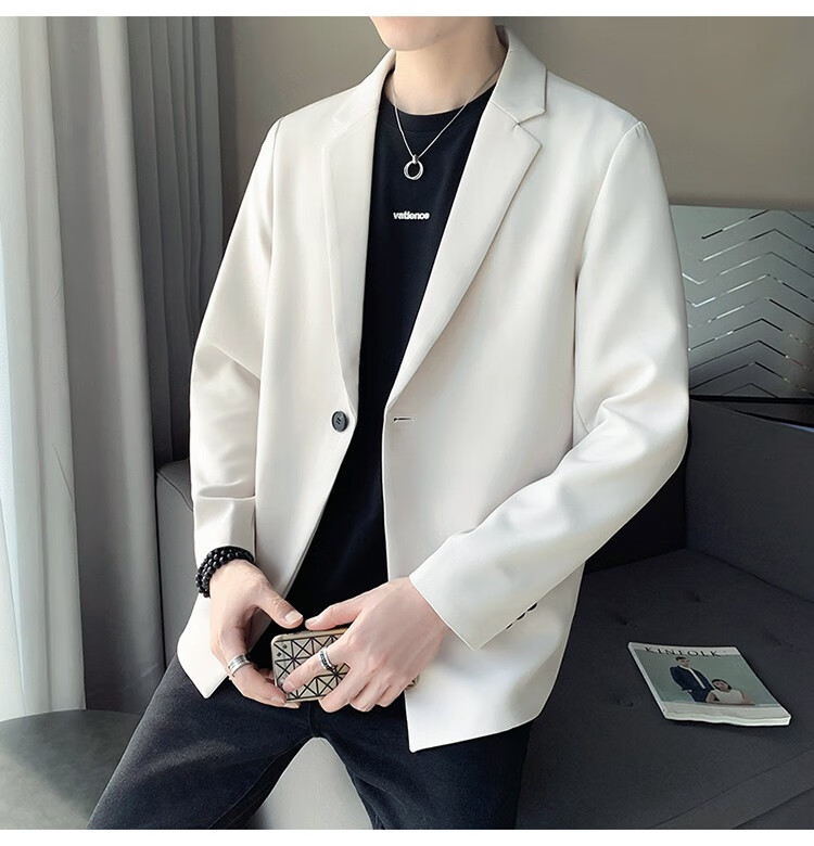 秋季微胖男生显瘦穿搭小西装外套男士简约大码轻熟风西服套装搭配潮