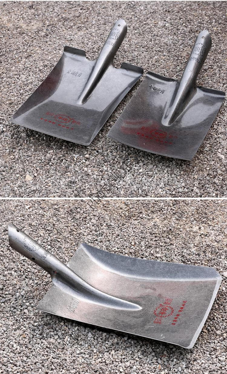 军印大铁锹锰钢加厚铁铲子户外挖土松土种花园艺工具农用铁锨木柄 军