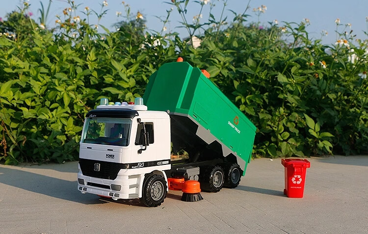 合金款超大号回力垃圾分类桶垃圾车仿真环卫扫地车儿童男孩玩具道路
