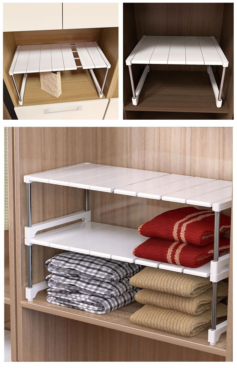 鹭(aigret) 衣柜分层架 衣柜隔层 隔板分层架 柜子分隔板厨房置物架